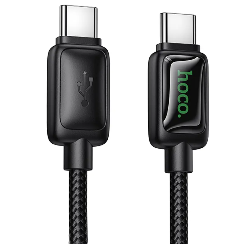 Дата кабель Hoco U146 Mundo Type-C to Type-C 60W (1.2m), Black, купить оптом с доставкой