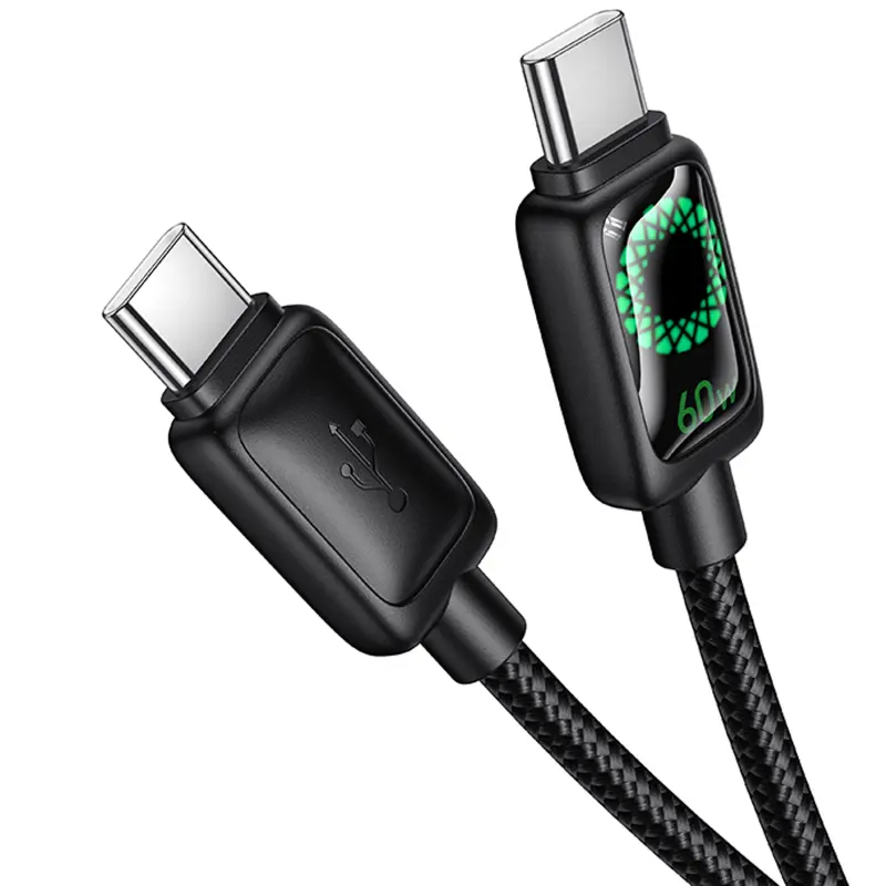 Дата кабель Hoco U146 Mundo Type-C to Type-C 60W (1.2m), Black 2, купить оптом с доставкой