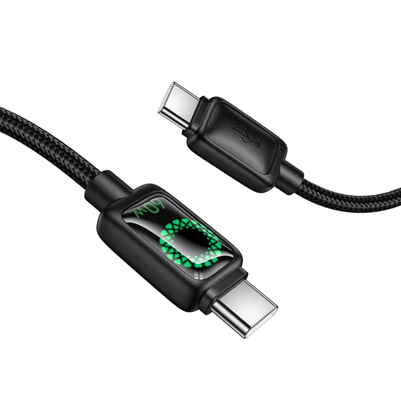Дата кабель Hoco U146 Mundo Type-C to Type-C 60W (1.2m), Black 3, купить оптом с доставкой