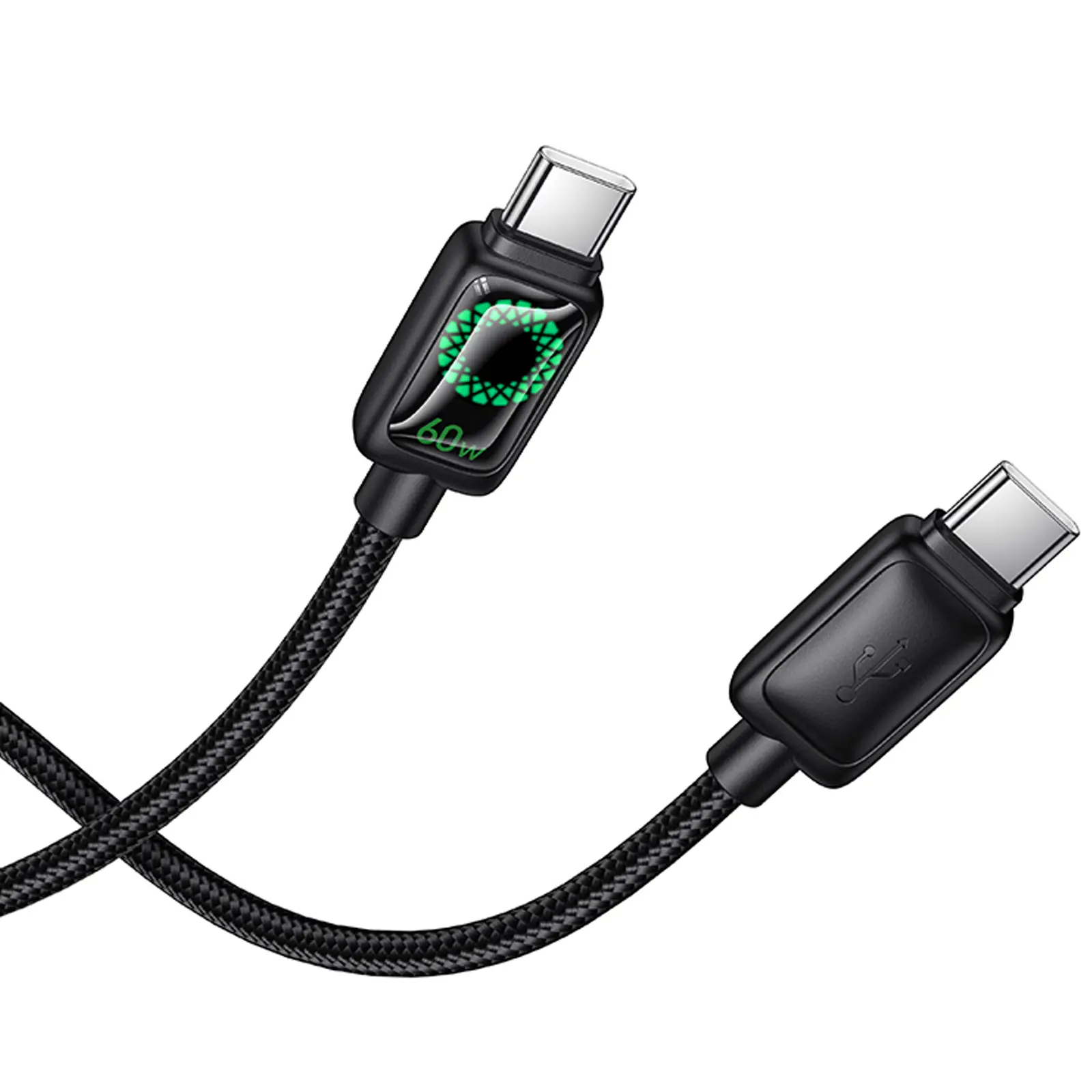 Дата кабель Hoco U146 Mundo Type-C to Type-C 60W (1.2m), Black 4, купить оптом с доставкой