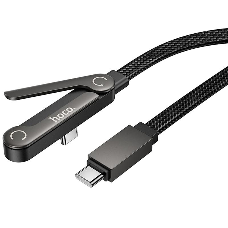 Дата кабель Hoco U150 Exquisite side plug and stand Type-C to Type-C 60W (1.2m) на картинке №4