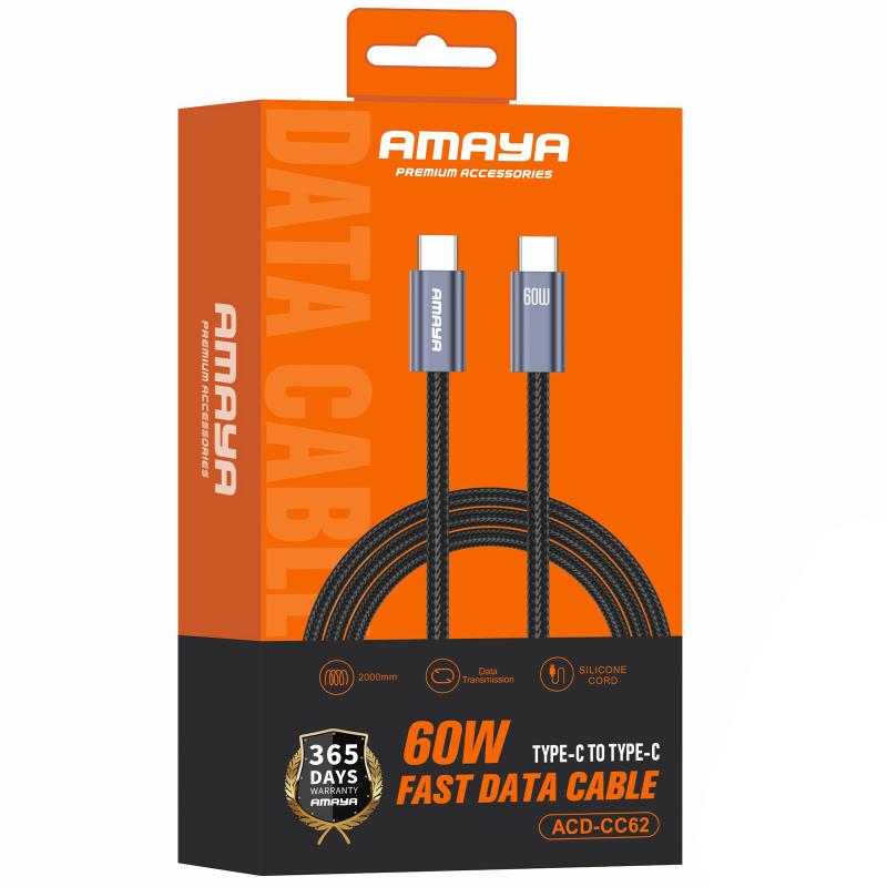 Дата кабель Amaya CC62 Type-C to Type-C 60W (2m) на картинке №2