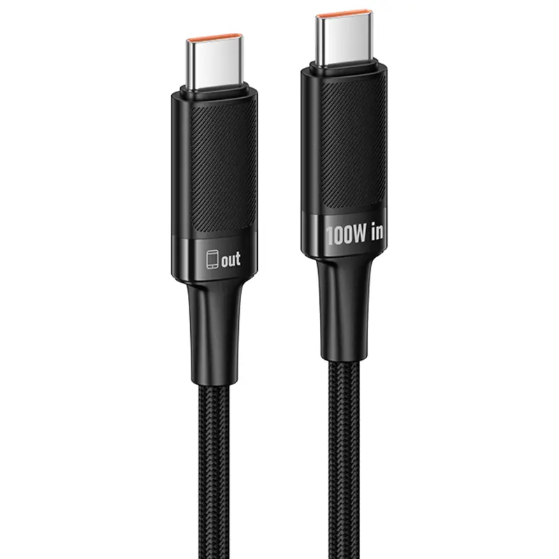Дата кабель Hoco U153 Extreme Type-C to Type-C 100W (1.2m), Black, купить оптом с доставкой