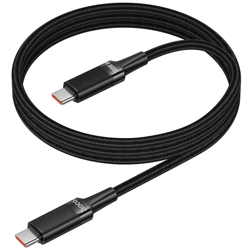 Дата кабель Hoco U153 Extreme Type-C to Type-C 100W (1.2m), Black 2, купить оптом с доставкой