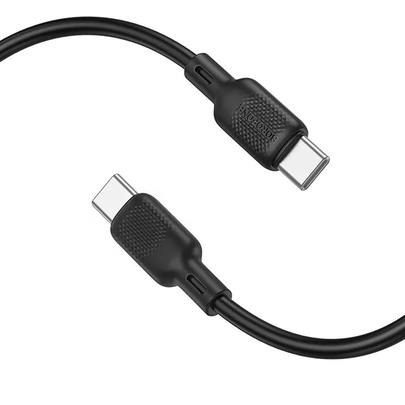 Дата кабель Borofone BX113 Lenny Type-C to Type-C 60W (2m), Black 2, купить оптом с доставкой