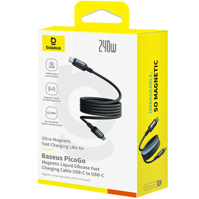 Дата кабель Baseus PicoGo Type-C to Type-C 240W (1m) (E04233), Cosmic Black 2, купить оптом с доставкой