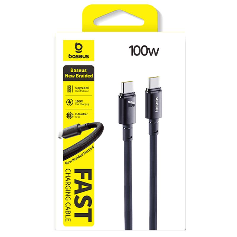 Дата кабель Baseus New Braided Type-C to Type-C 100W (2m) (E0426V) на малюнкі №2
