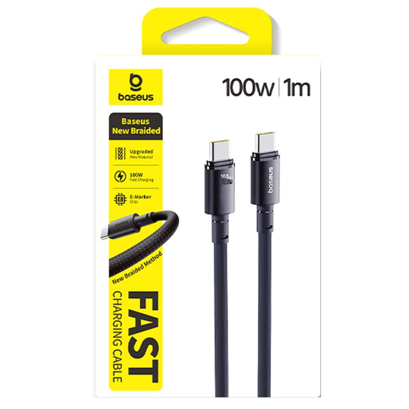Дата кабель Baseus New Braided Type-C to Type-C 100W (1m) (E0426) на картинке №2