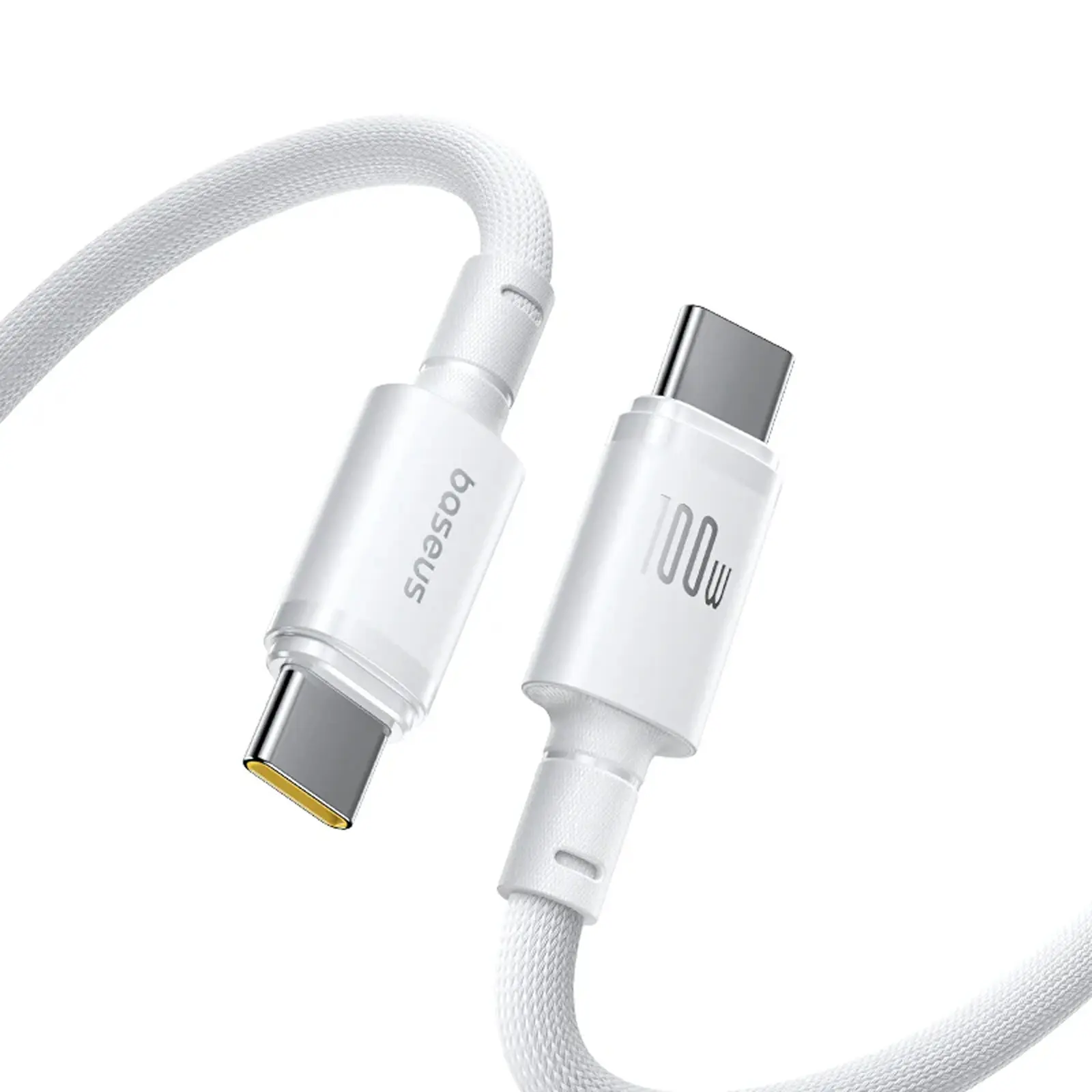 Дата кабель Baseus New Braided Type-C to Type-C 100W (1m) (E0426), Moon White, купить оптом с доставкой