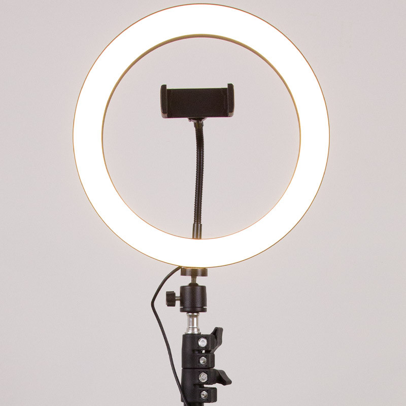 Кільцева світлодіодна LED лампа Flat Ring 14 + tripod 2.1m дивитися фото №7