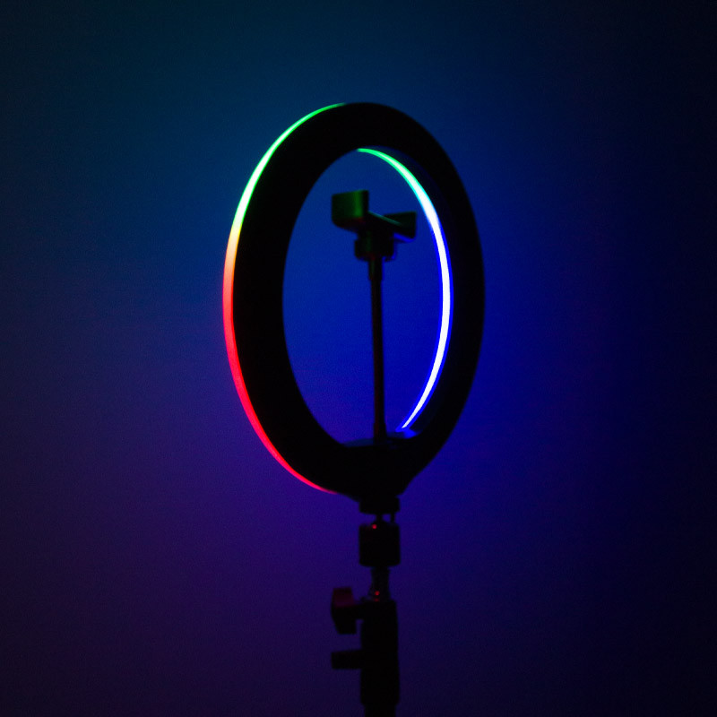 Кільцева світлодіодна LED лампа RGB Arc Ring 13 + tripod 2,1m дивитися фото №3