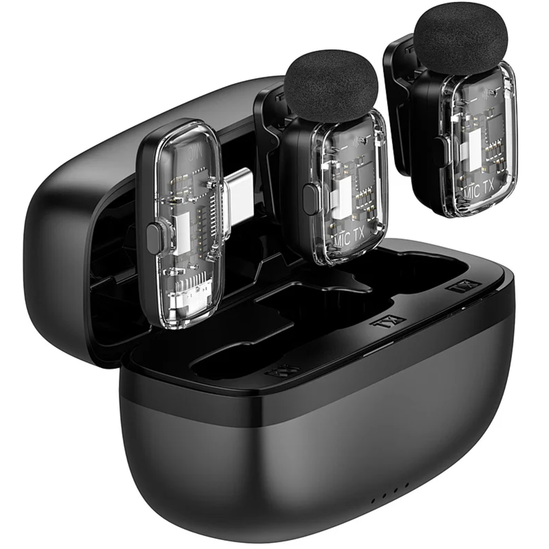 Петличный беспроводной микрофон WIWU WM008 Dual-mic ANC Type-C, купить оптом с доставкой