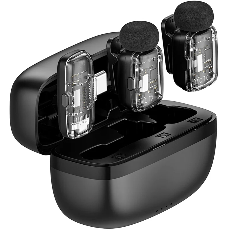 Петличний бездротовий мікрофон WIWU WM008 Dual-mic ANC Type-C на малюнкі №1