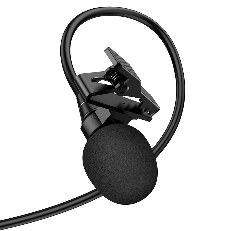 Уцінка Мікрофон петличний Hoco L14 Type-C (2m), Пошкоджена упаковка / Black 2, купити оптом з доставкою