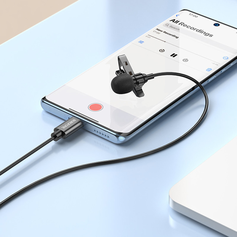 Мікрофон Borofone BFK11 Elegant lavalier Type-C (2m) дивитися фото №2