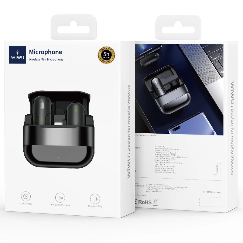 Петличний бездротовий мікрофон WIWU Wi-WM001 Wireless mini microphone (Type-C) на малюнкі №4