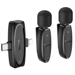 Петличний бездротовий мікрофон Hoco L15 Dual-mic clip-on wireless digital (Lightning/Type-C)