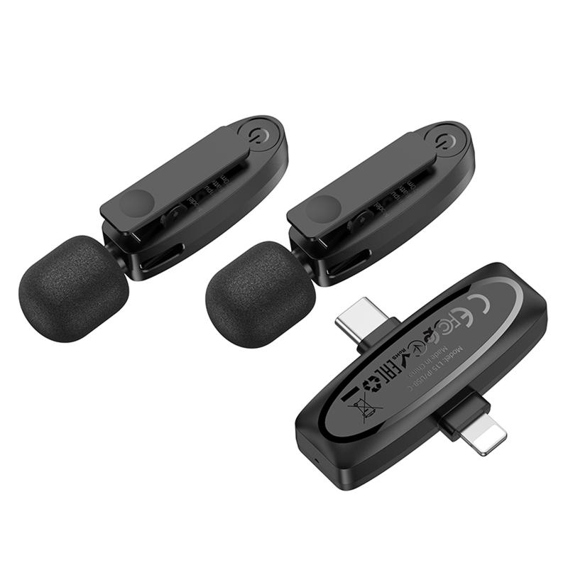Петличний бездротовий мікрофон Hoco L15 Dual-mic clip-on wireless digital (Lightning/Type-C) на малюнкі №4