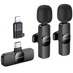 Петличний бездротовий мікрофон Borofone BFK15 Dual-mic lavalier Lightning/Type-C