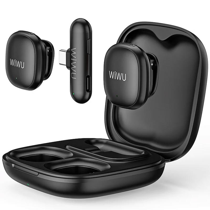 Петличний бездротовий мікрофон WiWU Wi-WM006 AI Adaptive Noise Reduction Type-C на малюнкі №2