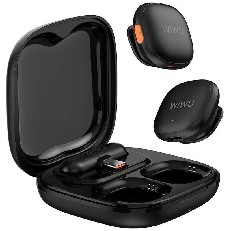 Петличний бездротовий мікрофон WiWU Wi-WM006 AI Adaptive Noise Reduction Type-C на малюнкі №4