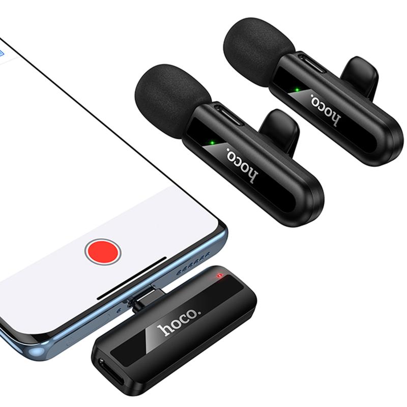 Петличний бездротовий мікрофон Hoco L20A Mini Voice (Lightning/Type-C) 60 mAh на малюнкі №2