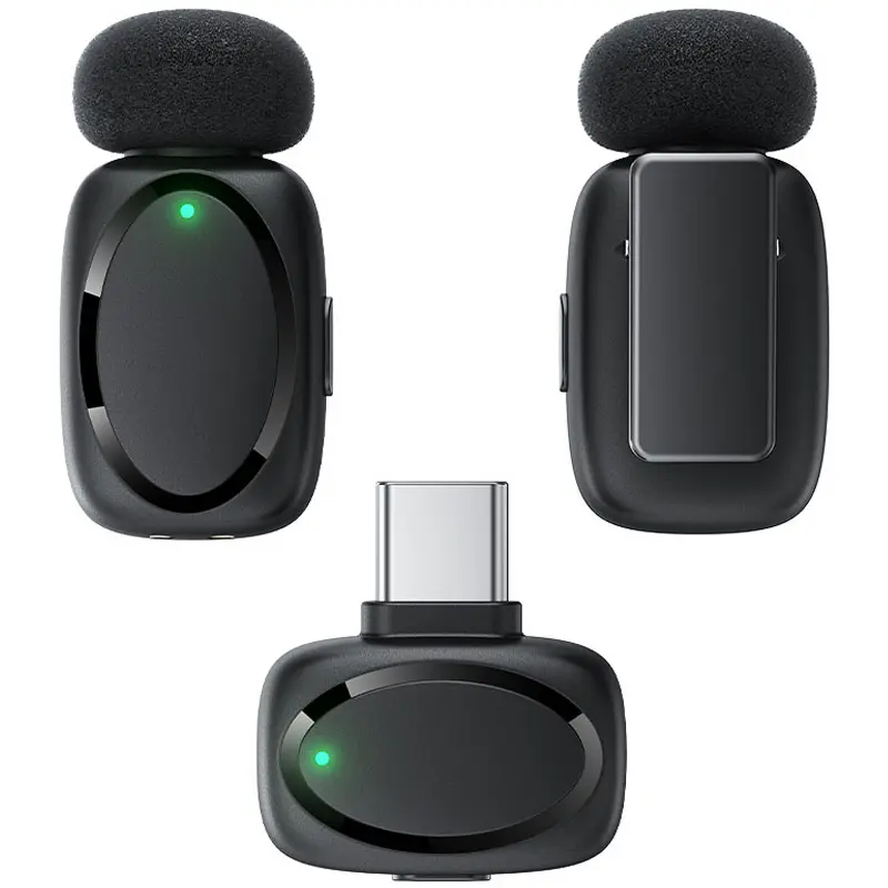 Петличный беспроводной микрофон Acefast R2 Dual-mic Type-C, Black 2, купить оптом с доставкой