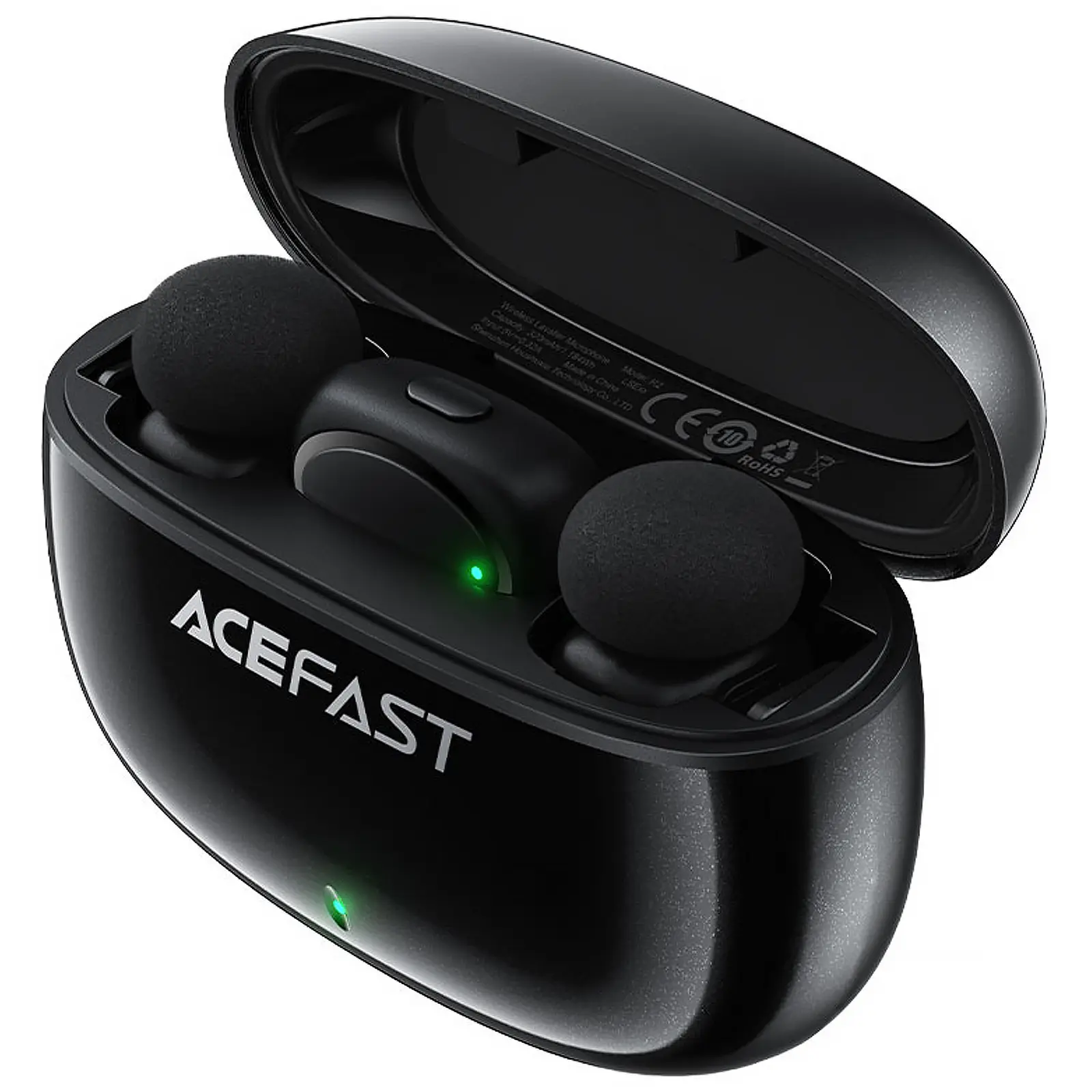 Петличный беспроводной микрофон Acefast R2 Dual-mic Type-C, Black 5, купить оптом с доставкой