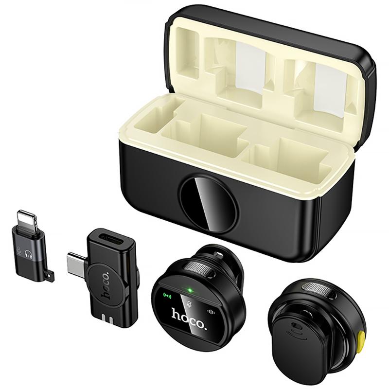 Петличний бездротовий мікрофон Hoco L22 Bright 2in1 (Lightning/Type-C) на малюнкі №2