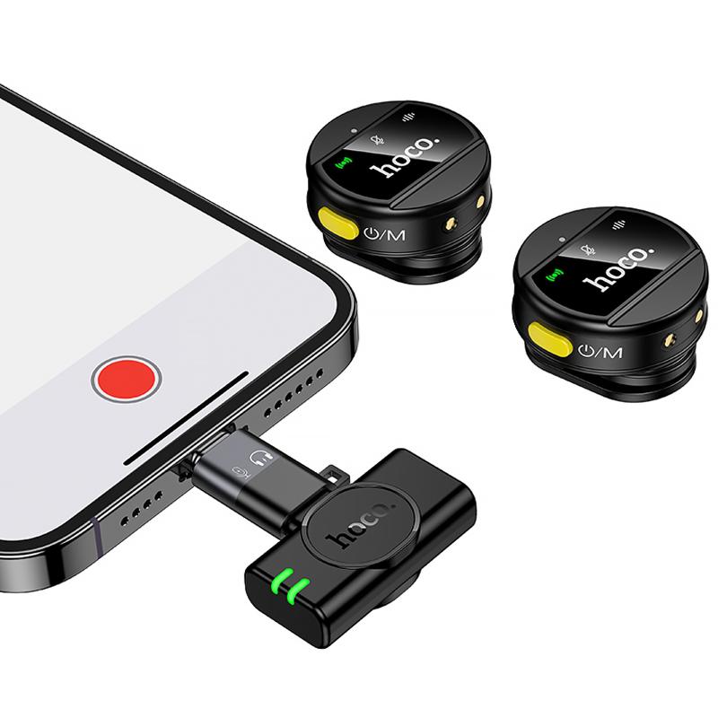 Петличний бездротовий мікрофон Hoco L22 Bright 2in1 (Lightning/Type-C) на малюнкі №3