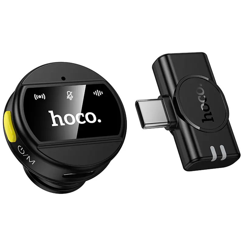 Петличний бездротовий мікрофон Hoco L21 Charm Type-C, Black 2, купити оптом з доставкою