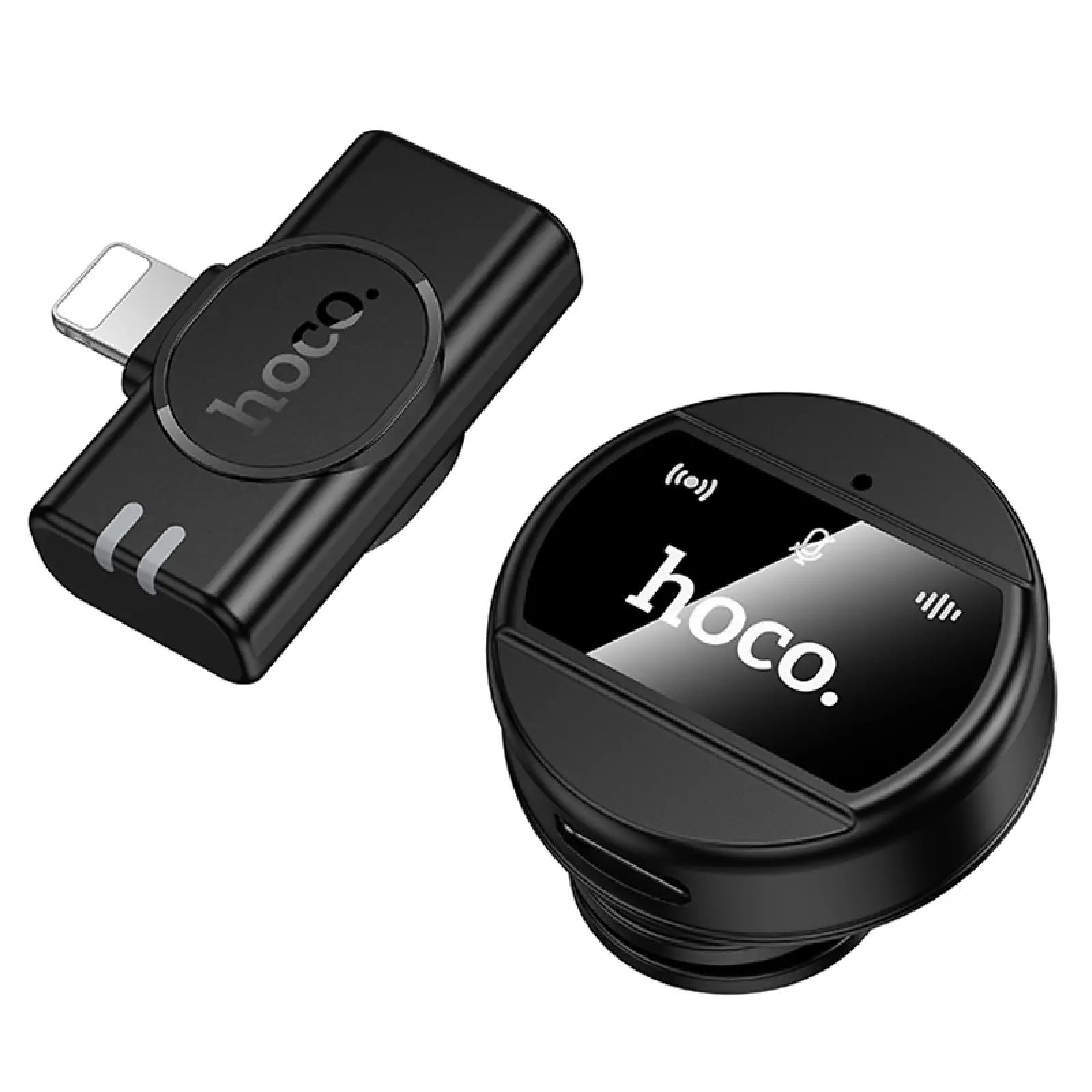 Петличный беспроводной микрофон Hoco L21 Charm Lightning, Black 1, купить оптом с доставкой