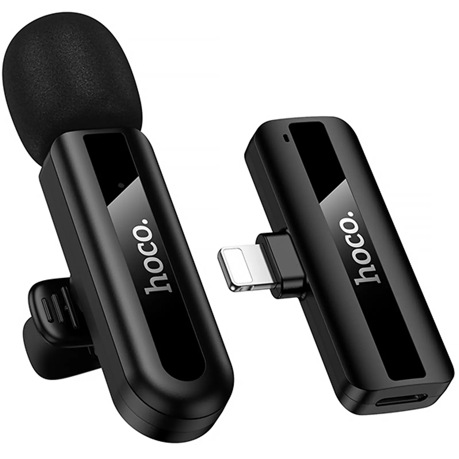 Петличний бездротовий мікрофон Hoco L20 Fair Lightning, Black 3, купити оптом з доставкою