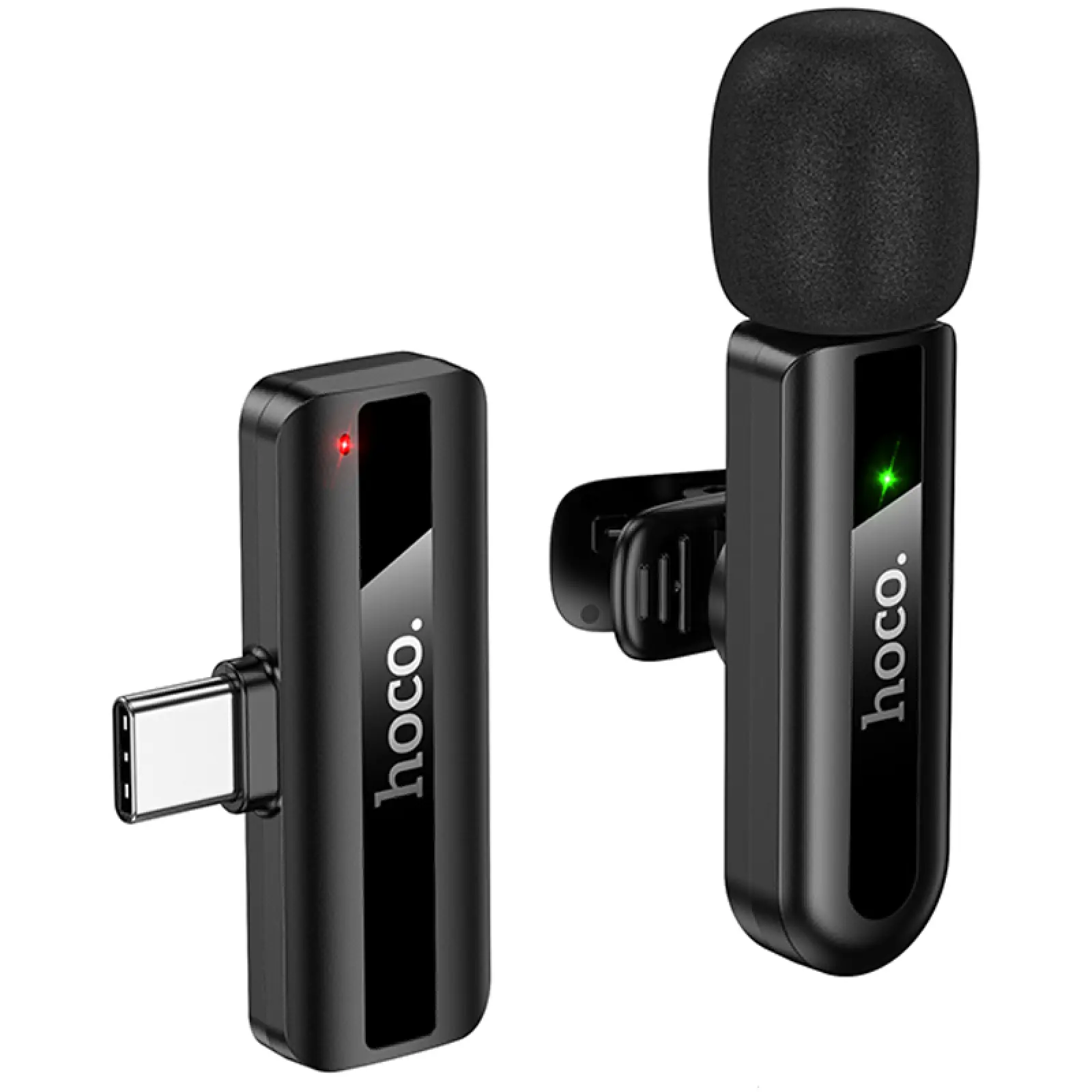 Петличний бездротовий мікрофон Hoco L20 Fair Type-C, Black, купити оптом з доставкою