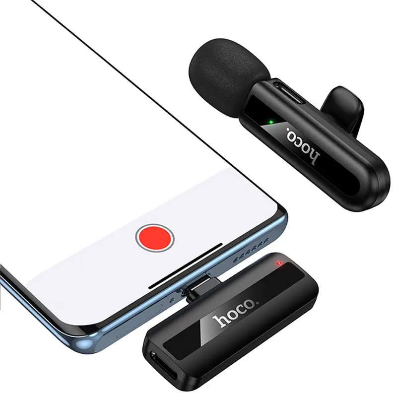 Петличний бездротовий мікрофон Hoco L20 Fair Type-C, Black 2, купити оптом з доставкою