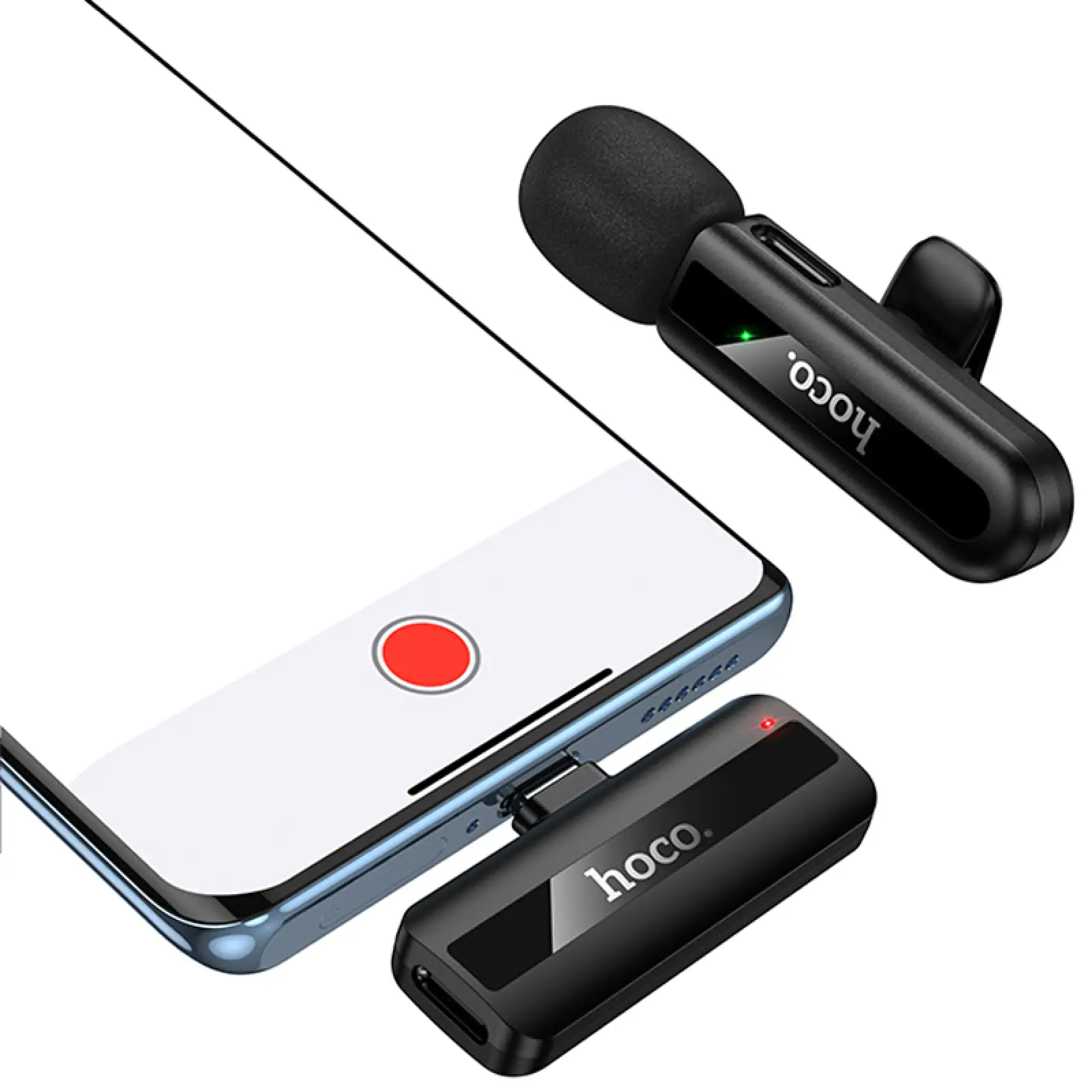 Петличний бездротовий мікрофон Hoco L20 Fair Type-C, Black 2, купити оптом з доставкою