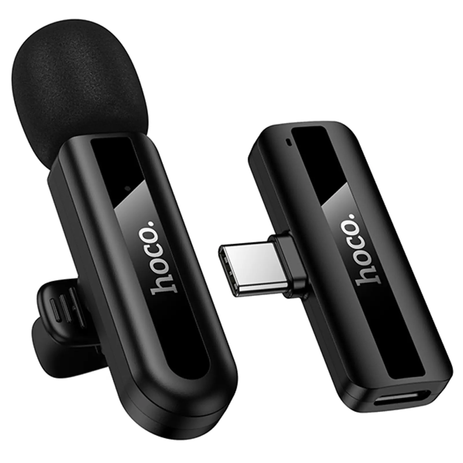 Петличний бездротовий мікрофон Hoco L20 Fair Type-C, Black 3, купити оптом з доставкою