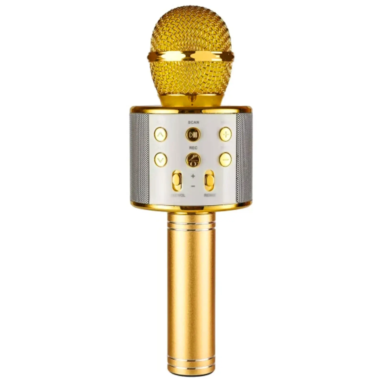 Уценка Караоке Микрофон-колонка WS858, Мятая упаковка / Gold, купить оптом с доставкой