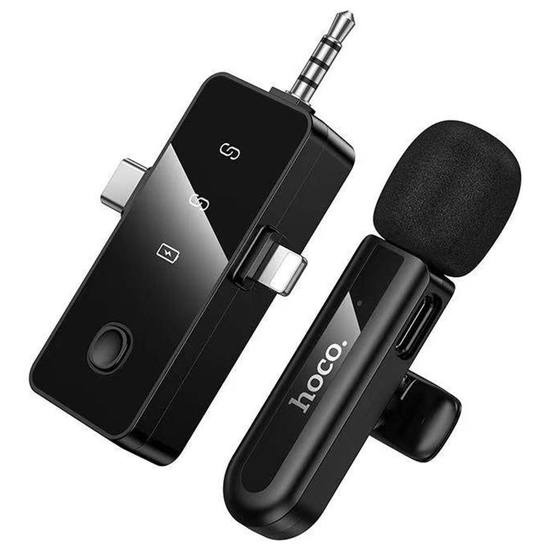 Петличний бездротовий мікрофон Hoco L20B Fair 3in1 (Lightning/Type-C/3.5) на малюнкі №1
