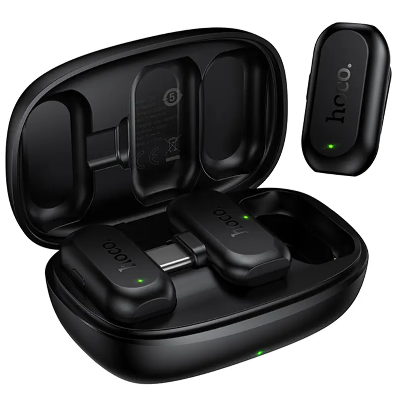 Петличный беспроводной микрофон Hoco L26 Dual-mic Smart AI (Type-C), Black, купить оптом с доставкой
