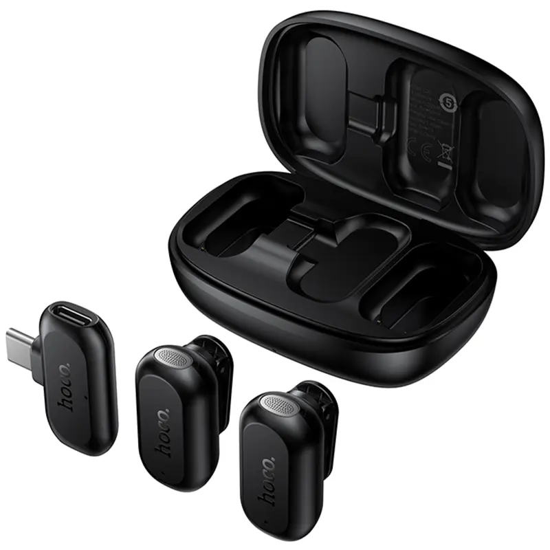 Петличный беспроводной микрофон Hoco L26 Dual-mic Smart AI (Type-C), Black 2, купить оптом с доставкой
