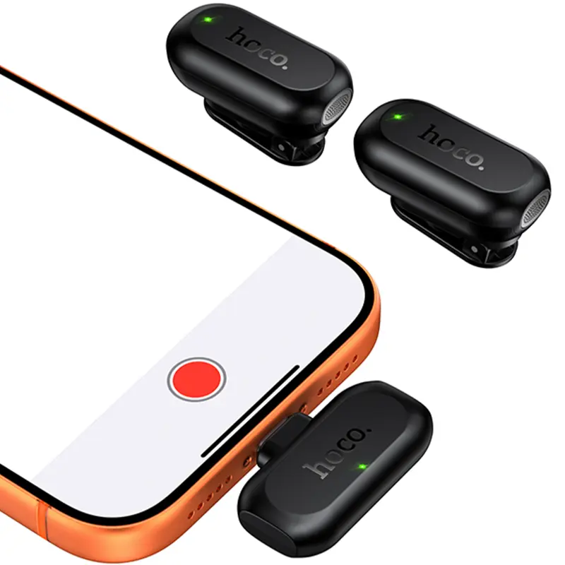 Петличный беспроводной микрофон Hoco L26 Dual-mic Smart AI (Type-C), Black 3, купить оптом с доставкой