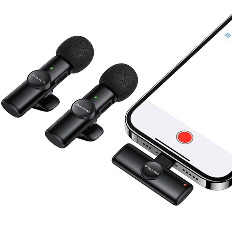 Петличний бездротовий мікрофон Borofone BFK16A Winner dual-mic Type-C на малюнкі №6