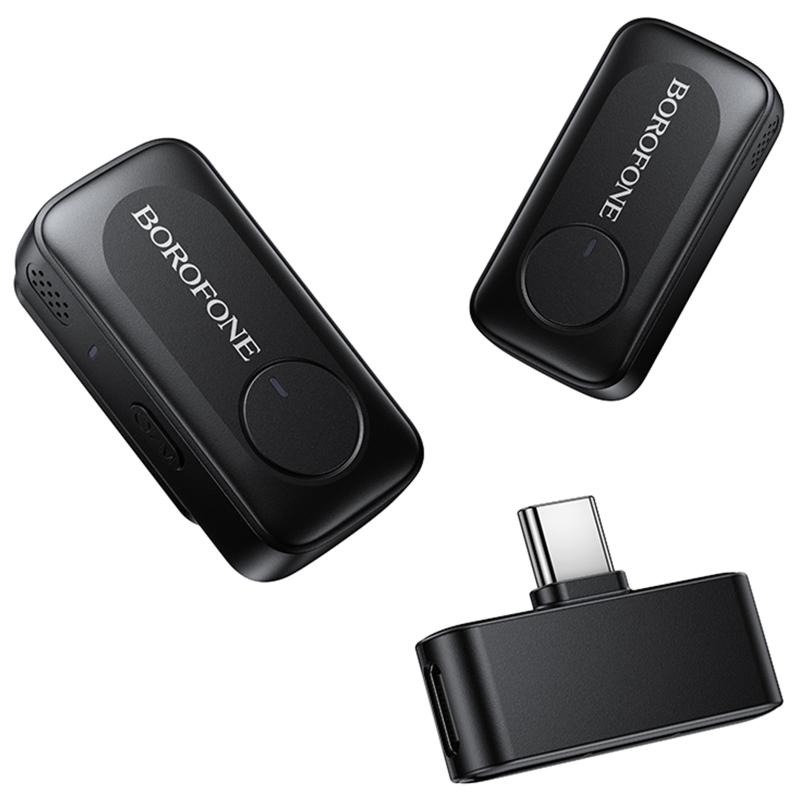 Петличний бездротовий мікрофон Borofone BFK17 Lemai dual-mic Type-C на малюнкі №5