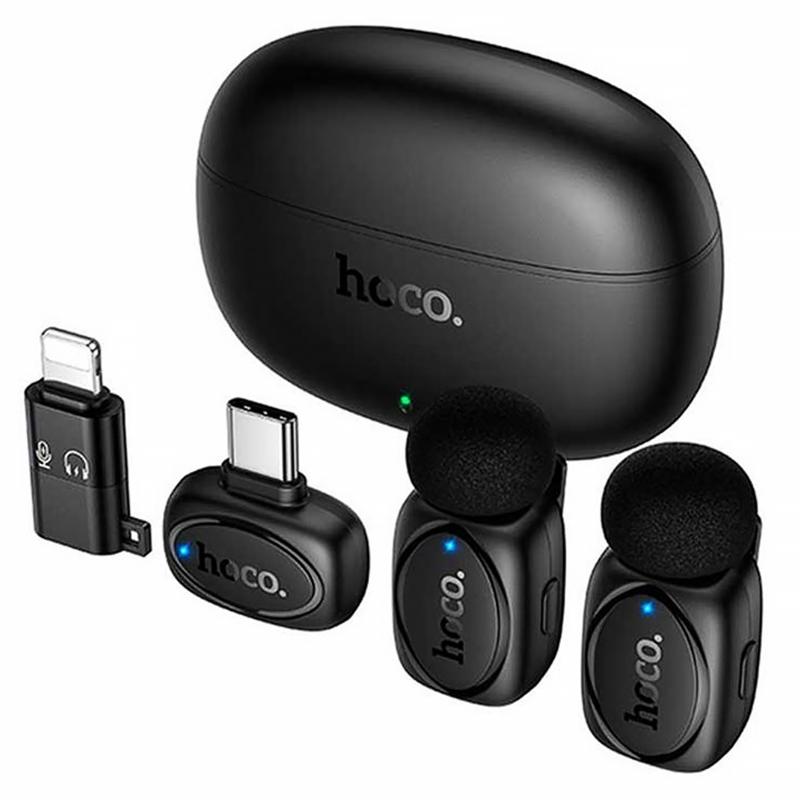 Петличний бездротовий мікрофон Hoco L19 Graceful dual-mic 2in1 (Lightning/Type-C) на малюнкі №2