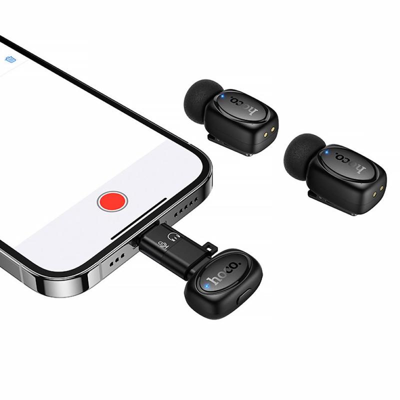 Петличний бездротовий мікрофон Hoco L19 Graceful dual-mic 2in1 (Lightning/Type-C) на малюнкі №5