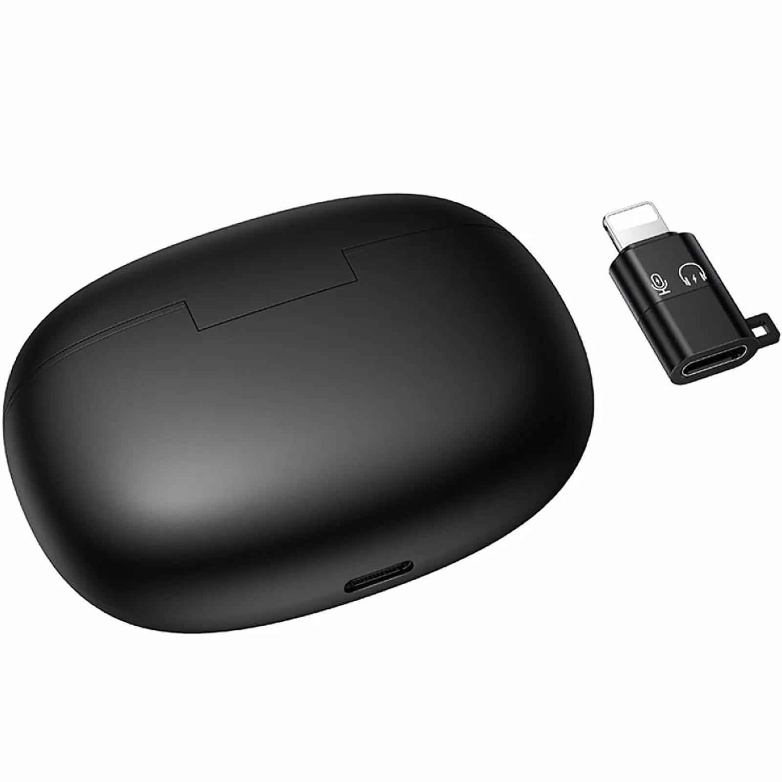 Петличний бездротовий мікрофон Hoco L19 Graceful dual-mic 2in1 (Lightning/Type-C), Black 6, купити оптом з доставкою