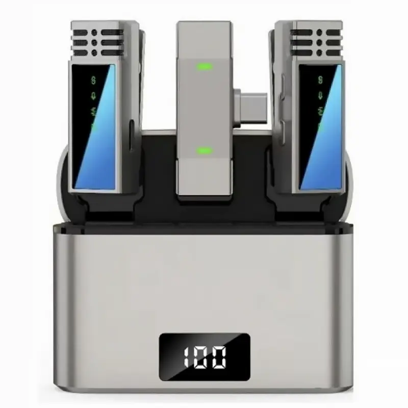 Петличный беспроводной микрофон Jmary MW-15 Dual-mic Type-C, Black 1, купить оптом с доставкой