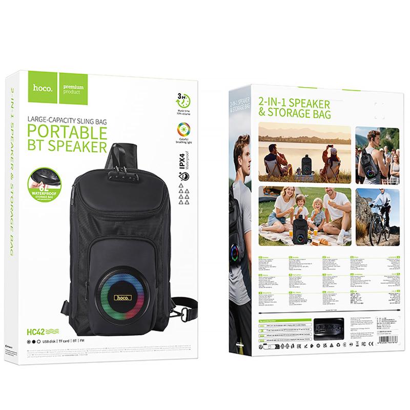 Слинг-рюкзак со встроенной колонкой Hoco HC42 Journey Bass на картинке №3