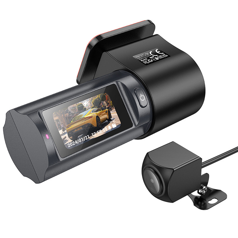 Відеореєстратор Hoco DV8 2K display hidden driving recorder (with rear camera) дивитися фото №5
